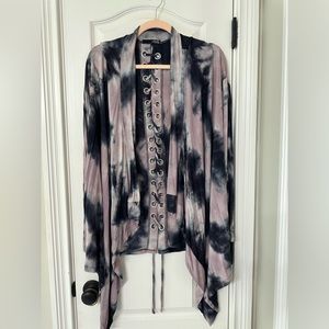 Tie Dye Open Front Cardigan - Ariella - L/XL